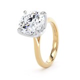Goldsmiths 18ct Yellow Gold and Platinum 4.00cttw Brilliant Cut Lab Grown Diamond Solitaire Engagement Ring - Ring Size K.5