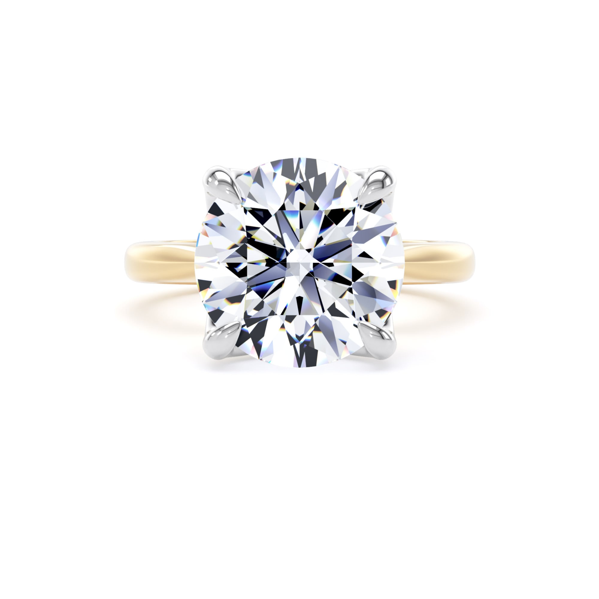 Goldsmiths 18ct Yellow Gold and Platinum 5.00cttw Brilliant Cut Lab Grown Diamond Solitaire Engagement Ring - Ring Size R Goldsmiths 18ct Yellow Gold and Platinum 5.00cttw Brilliant Cut Lab Grown Diamond Solitaire Engagement Ring - Ring Size R