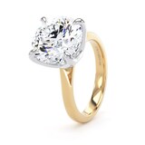 Goldsmiths 18ct Yellow Gold and Platinum 5.00cttw Brilliant Cut Lab Grown Diamond Solitaire Engagement Ring - Ring Size F.5