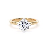 Goldsmiths 18ct Yellow Gold and Platinum 1.50cttw Compass Set Brilliant Cut Lab Grown Diamond Solitaire Engagement Ring - Ring Size L