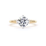 Goldsmiths 18ct Yellow Gold and Platinum 1.50cttw Compass Set Brilliant Cut Lab Grown Diamond Solitaire Engagement Ring - Ring Size L