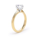 Goldsmiths 18ct Yellow Gold and Platinum 1.50cttw Compass Set Brilliant Cut Lab Grown Diamond Solitaire Engagement Ring - Ring Size L