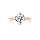 Goldsmiths 18ct Yellow Gold and Platinum 2.00cttw Compass Set Brilliant Cut Lab Grown Diamond Solitaire Engagement Ring - Ring Size S.5