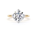 Goldsmiths 18ct Yellow Gold and Platinum 3.00cttw Compass Set Brilliant Cut Lab Grown Diamond Solitaire Engagement Ring - Ring Size W.5