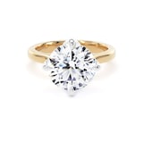 Goldsmiths 18ct Yellow Gold and Platinum 4.00cttw Compass Set Brilliant Cut Lab Grown Diamond Solitaire Engagement Ring - Ring Size T.5