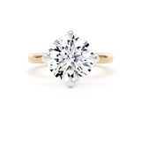 Goldsmiths 18ct Yellow Gold and Platinum 4.00cttw Compass Set Brilliant Cut Lab Grown Diamond Solitaire Engagement Ring - Ring Size T.5