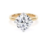 Goldsmiths 18ct Yellow Gold and Platinum 5.00cttw Compass Set Brilliant Cut Lab Grown Diamond Solitaire Engagement Ring - Ring Size F.5