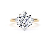 Goldsmiths 18ct Yellow Gold and Platinum 5.00cttw Compass Set Brilliant Cut Lab Grown Diamond Solitaire Engagement Ring - Ring Size F.5