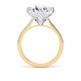 Goldsmiths 18ct Yellow Gold and Platinum 5.00cttw Compass Set Brilliant Cut Lab Grown Diamond Solitaire Engagement Ring - Ring Size F.5