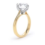 Goldsmiths 18ct Yellow Gold and Platinum 5.00cttw Compass Set Brilliant Cut Lab Grown Diamond Solitaire Engagement Ring - Ring Size F.5