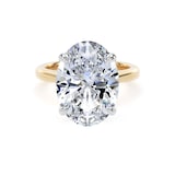 Goldsmiths 18ct Yellow Gold and Platinum 7.00cttw Oval Cut Lab Grown Diamond Solitaire Engagement Ring - Ring Size O.5