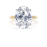 Goldsmiths 18ct Yellow Gold and Platinum 7.00cttw Oval Cut Lab Grown Diamond Solitaire Engagement Ring - Ring Size O.5