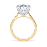Goldsmiths 18ct Yellow Gold and Platinum 7.00cttw Oval Cut Lab Grown Diamond Solitaire Engagement Ring - Ring Size O.5