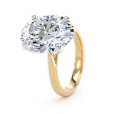 Goldsmiths 18ct Yellow Gold and Platinum 7.00cttw Oval Cut Lab Grown Diamond Solitaire Engagement Ring - Ring Size O.5