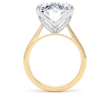 Goldsmiths 18ct Yellow Gold and Platinum 10.00cttw Oval Cut Lab Grown Diamond Solitaire Engagement Ring - Ring Size H