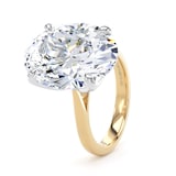 Goldsmiths 18ct Yellow Gold and Platinum 10.00cttw Oval Cut Lab Grown Diamond Solitaire Engagement Ring - Ring Size H