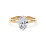 Goldsmiths 18ct Yellow Gold and Platinum 1.50cttw Compass Set Oval Cut Lab Grown Diamond Solitaire Engagement Ring - Ring Size P.5