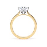 Goldsmiths 18ct Yellow Gold and Platinum 1.50cttw Compass Set Oval Cut Lab Grown Diamond Solitaire Engagement Ring - Ring Size P.5