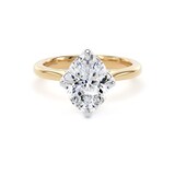 Goldsmiths 18ct Yellow Gold and Platinum 2.00cttw Compass Set Oval Cut Lab Grown Diamond Solitaire Engagement Ring - Ring Size R