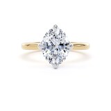 Goldsmiths 18ct Yellow Gold and Platinum 2.00cttw Compass Set Oval Cut Lab Grown Diamond Solitaire Engagement Ring - Ring Size R