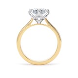 Goldsmiths 18ct Yellow Gold and Platinum 2.00cttw Compass Set Oval Cut Lab Grown Diamond Solitaire Engagement Ring - Ring Size R