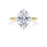 Goldsmiths 18ct Yellow Gold and Platinum 3.00cttw Compass Set Oval Cut Lab Grown Diamond Solitaire Engagement Ring - Ring Size S