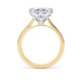 Goldsmiths 18ct Yellow Gold and Platinum 3.00cttw Compass Set Oval Cut Lab Grown Diamond Solitaire Engagement Ring - Ring Size S