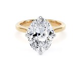 Goldsmiths 18ct Yellow Gold and Platinum 4.00cttw Compass Set Oval Cut Lab Grown Diamond Solitaire Engagement Ring - Ring Size W.5
