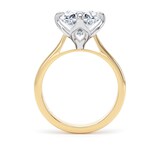 Goldsmiths 18ct Yellow Gold and Platinum 4.00cttw Compass Set Oval Cut Lab Grown Diamond Solitaire Engagement Ring - Ring Size W.5