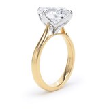 Goldsmiths 18ct Yellow Gold and Platinum 4.00cttw Compass Set Oval Cut Lab Grown Diamond Solitaire Engagement Ring - Ring Size W.5