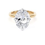 Goldsmiths 18ct Yellow Gold and Platinum 5.00cttw Compass Set Oval Cut Lab Grown Diamond Solitaire Engagement Ring - Ring Size R