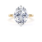 Goldsmiths 18ct Yellow Gold and Platinum 5.00cttw Compass Set Oval Cut Lab Grown Diamond Solitaire Engagement Ring - Ring Size R