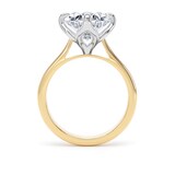 Goldsmiths 18ct Yellow Gold and Platinum 5.00cttw Compass Set Oval Cut Lab Grown Diamond Solitaire Engagement Ring - Ring Size R