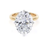 Goldsmiths 18ct Yellow Gold and Platinum 7.00cttw Compass Set Oval Cut Lab Grown Diamond Solitaire Engagement Ring - Ring Size Q.5
