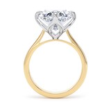 Goldsmiths 18ct Yellow Gold and Platinum 7.00cttw Compass Set Oval Cut Lab Grown Diamond Solitaire Engagement Ring - Ring Size Q.5