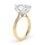 Goldsmiths 18ct Yellow Gold and Platinum 7.00cttw Compass Set Oval Cut Lab Grown Diamond Solitaire Engagement Ring - Ring Size Q.5
