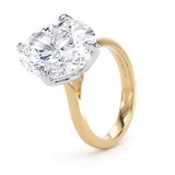Goldsmiths 18ct Yellow Gold and Platinum 7.00cttw Compass Set Oval Cut Lab Grown Diamond Solitaire Engagement Ring - Ring Size Q.5