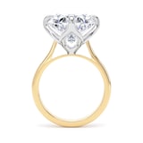 Goldsmiths 18ct Yellow Gold and Platinum 10.00cttw Compass Set Oval Cut Lab Grown Diamond Solitaire Engagement Ring - Ring Size T
