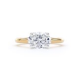 Goldsmiths 18ct Yellow Gold and Platinum 1.50cttw East-West Oval Cut Lab Grown Diamond Solitaire Engagement Ring - Ring Size L.5