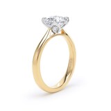 Goldsmiths 18ct Yellow Gold and Platinum 1.50cttw East-West Oval Cut Lab Grown Diamond Solitaire Engagement Ring - Ring Size L.5