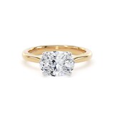 Goldsmiths 18ct Yellow Gold and Platinum 2.00cttw East-West Oval Cut Lab Grown Diamond Solitaire Engagement Ring - Ring Size I