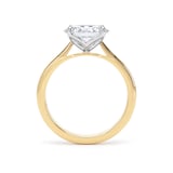 Goldsmiths 18ct Yellow Gold and Platinum 2.00cttw East-West Oval Cut Lab Grown Diamond Solitaire Engagement Ring - Ring Size I