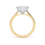 Goldsmiths 18ct Yellow Gold and Platinum 3.00cttw East-West Oval Cut Lab Grown Diamond Solitaire Engagement Ring - Ring Size M