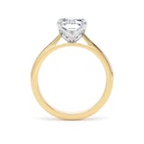 Goldsmiths 18ct Yellow Gold and Platinum 3.00cttw Radiant Cut Lab Grown Diamond Solitaire Engagement Ring - Ring Size U.5