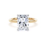 Goldsmiths 18ct Yellow Gold and Platinum 4.00cttw Radiant Cut Lab Grown Diamond Solitaire Engagement Ring - Ring Size N