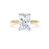Goldsmiths 18ct Yellow Gold and Platinum 4.00cttw Radiant Cut Lab Grown Diamond Solitaire Engagement Ring - Ring Size N