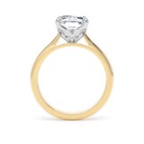 Goldsmiths 18ct Yellow Gold and Platinum 4.00cttw Radiant Cut Lab Grown Diamond Solitaire Engagement Ring - Ring Size N