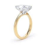 Goldsmiths 18ct Yellow Gold and Platinum 4.00cttw Radiant Cut Lab Grown Diamond Solitaire Engagement Ring - Ring Size N
