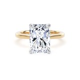 Goldsmiths 18ct Yellow Gold and Platinum 5.00cttw Radiant Cut Lab Grown Diamond Solitaire Engagement Ring - Ring Size F.5