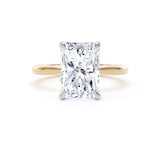 Goldsmiths 18ct Yellow Gold and Platinum 5.00cttw Radiant Cut Lab Grown Diamond Solitaire Engagement Ring - Ring Size F.5